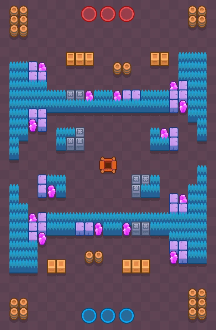 Hard Rock Mine - Brawl Stars Gem Grab map layout