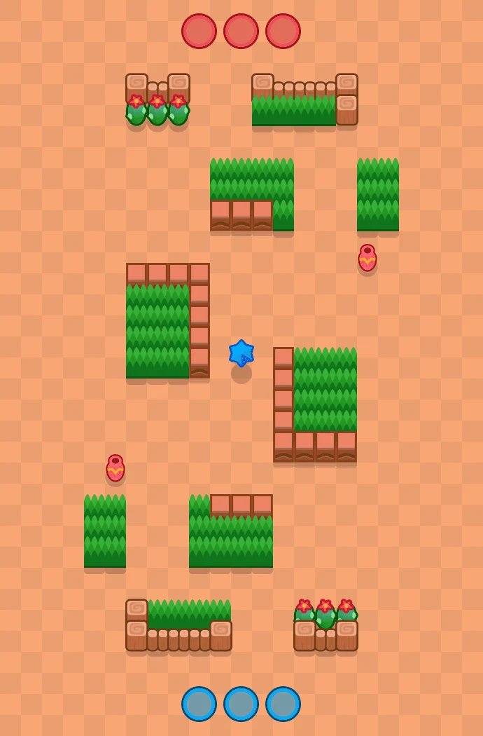 Hideout - Brawl Stars Bounty map layout