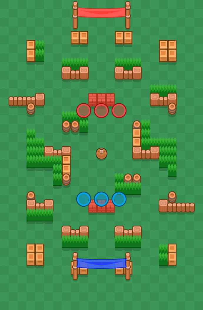 Super Beach - Brawl Stars Brawl Ball map layout