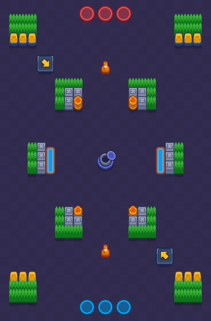 Rustic Arcade - Brawl Stars Gem Grab map layout
