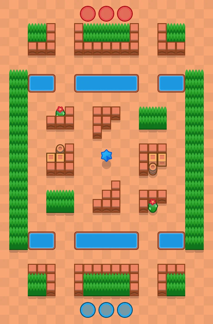 Goldarm Gulch - Brawl Stars Knockout map layout