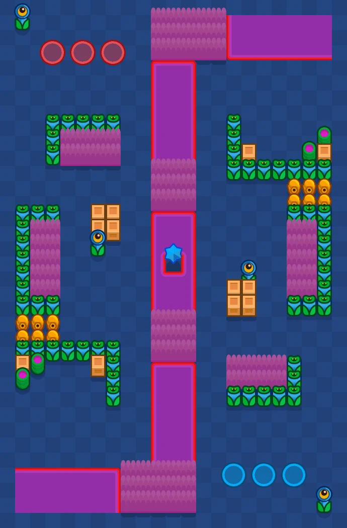 Flowing Springs - Brawl Stars Knockout map layout