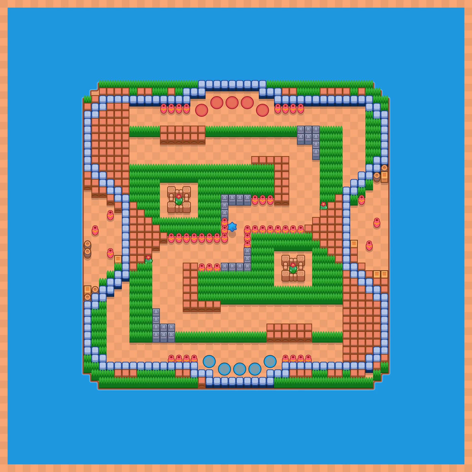 Slippery Road - Brawl Stars Wipeout 5v5 map layout