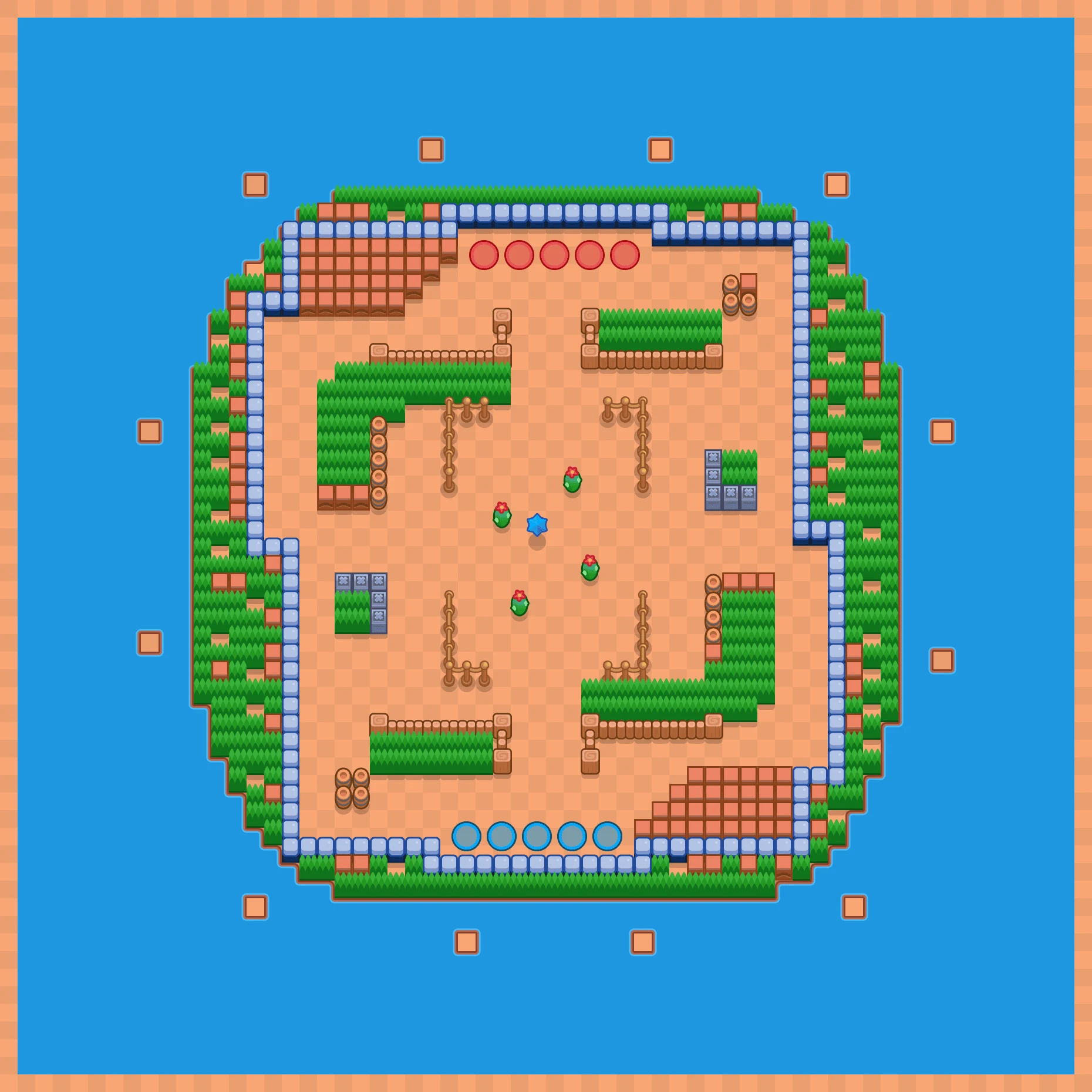 Icy Ice Park - Brawl Stars Wipeout 5v5 map layout