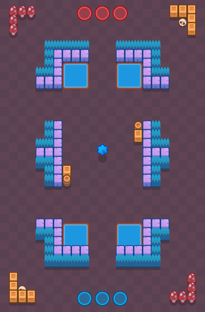 New Horizons - Brawl Stars Knockout map layout