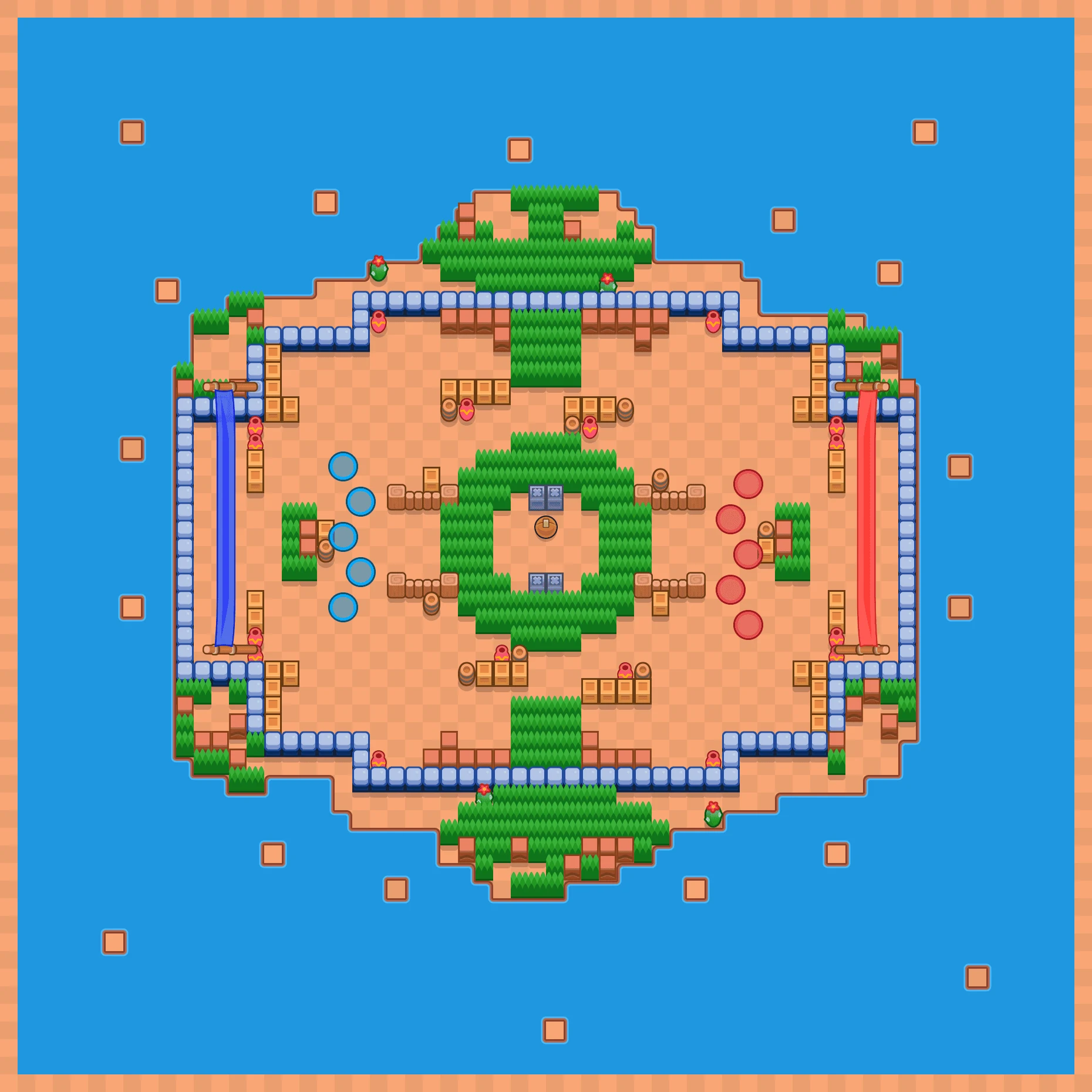 Stockpile Stadium - Brawl Stars Brawl Ball 5v5 map layout