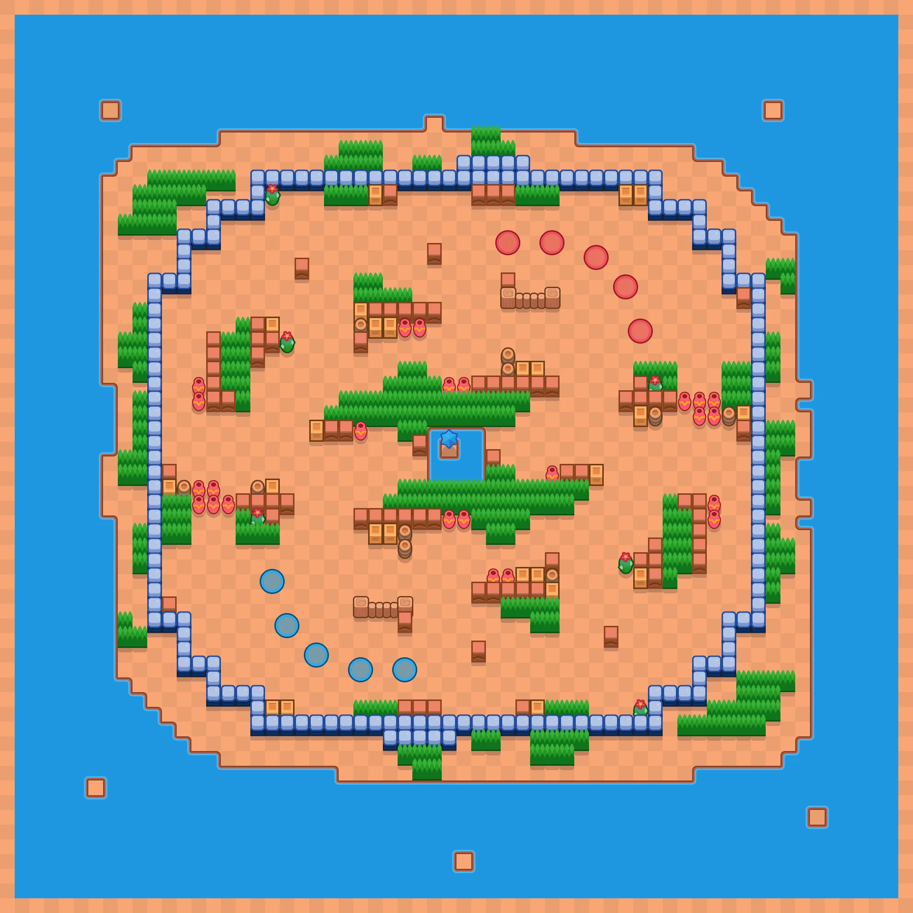 Big Battle Basin - Brawl Stars Wipeout 5v5 map layout
