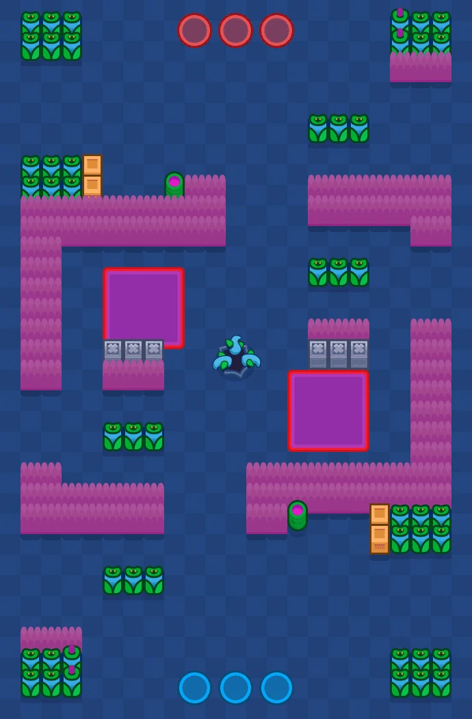 Lilygear Lake - Brawl Stars Gem Grab map layout