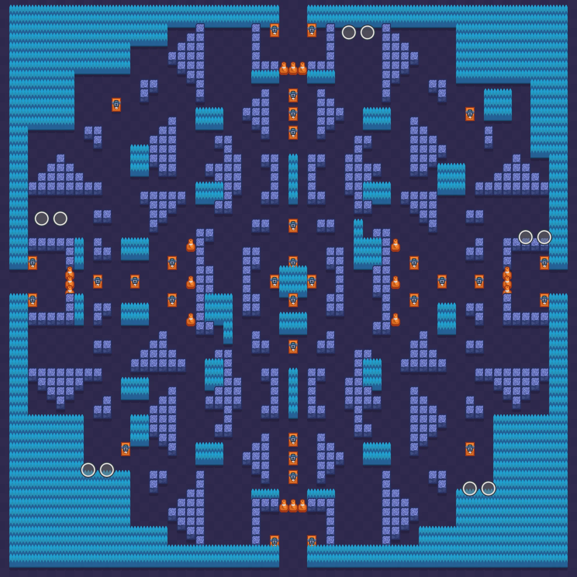 Rockwall Brawl - Brawl Stars Trio Showdown map layout