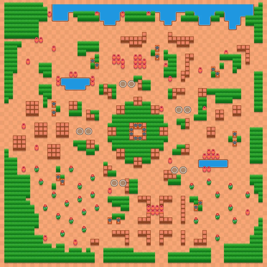 Feast Or Famine - Brawl Stars Duo Showdown map layout