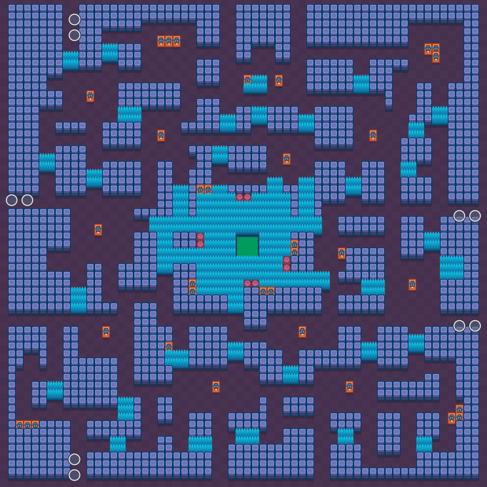 Cavern Churn - Brawl Stars Trio Showdown map layout