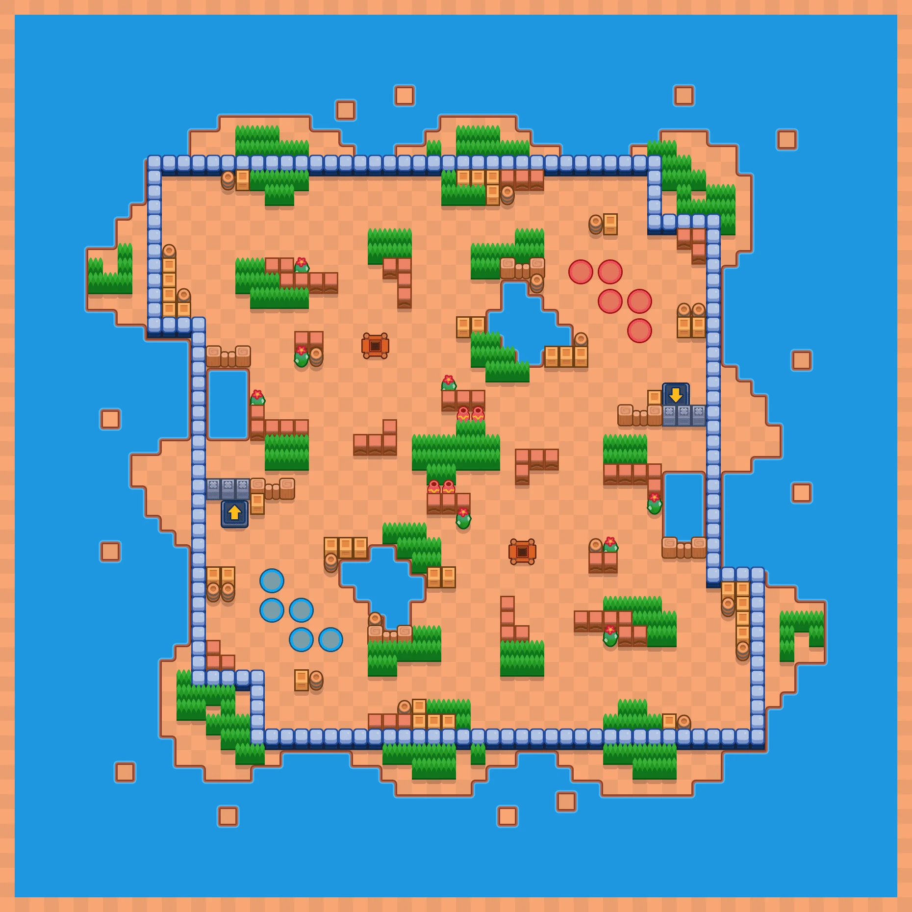 Treasure Island - Brawl Stars Gem Grab 5v5 map layout