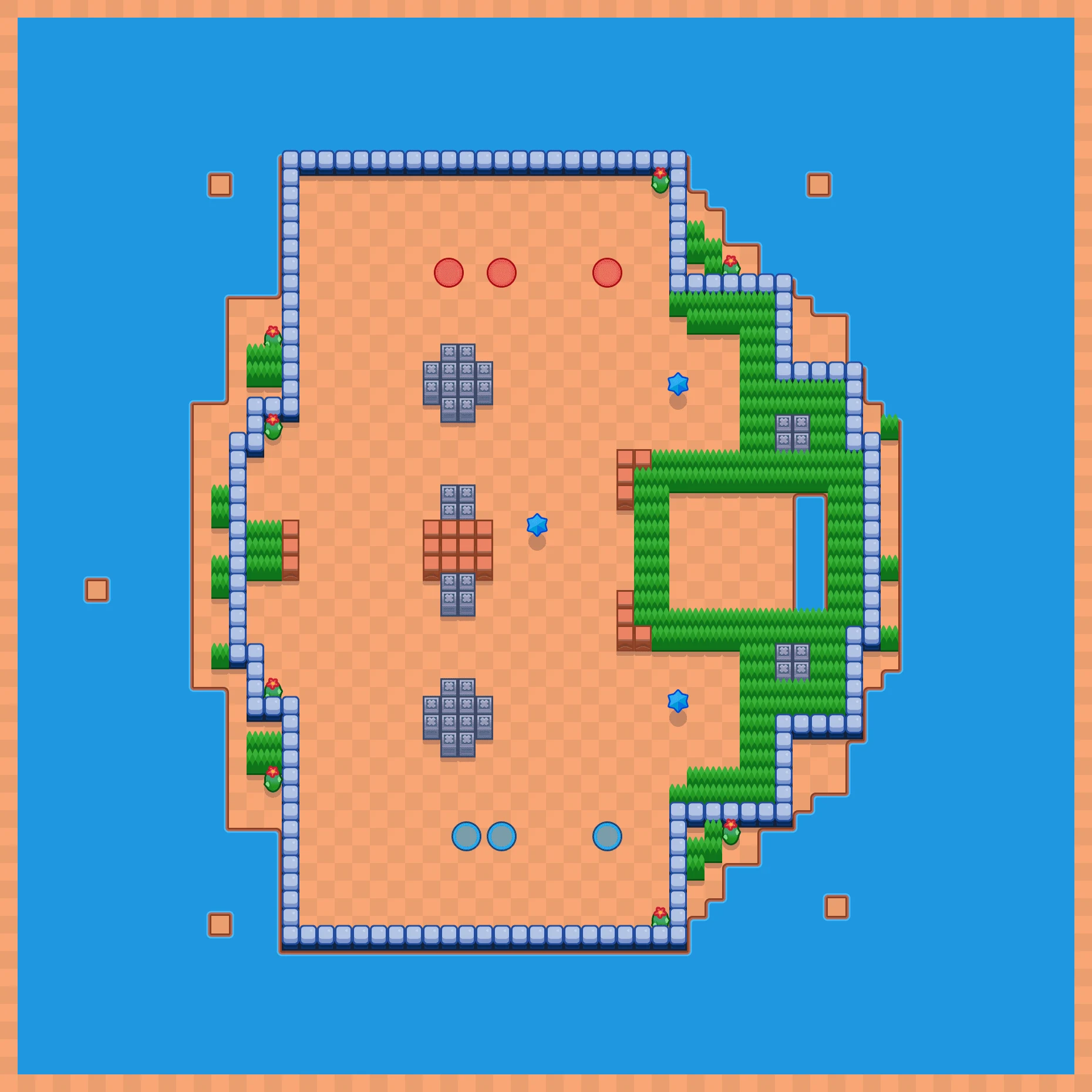 Kaiju Lake - Brawl Stars Brawl Arena map layout