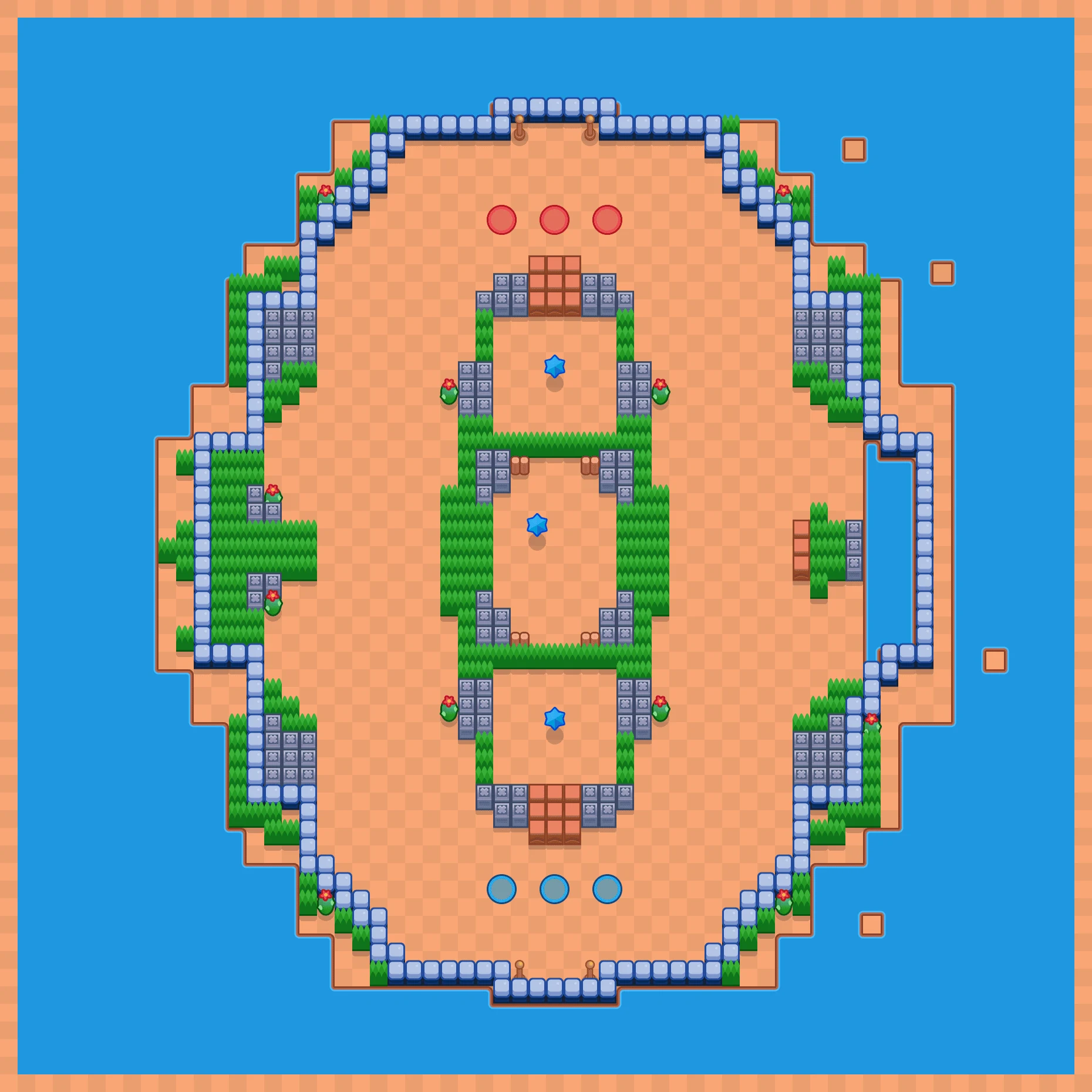 Mirage Arena - Brawl Stars Brawl Arena map layout