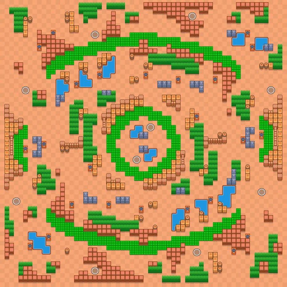Crystal Eye Castle - Brawl Stars Solo Showdown map layout