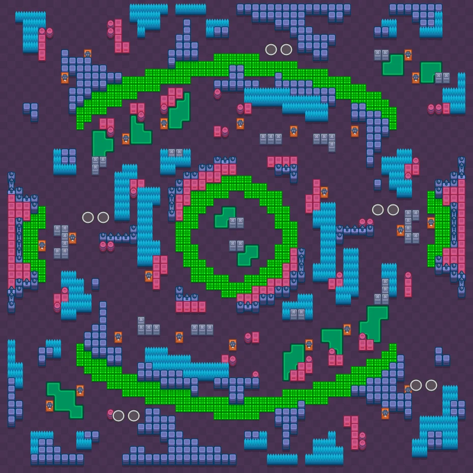 Crystal Eye Castle - Brawl Stars Duo Showdown map layout