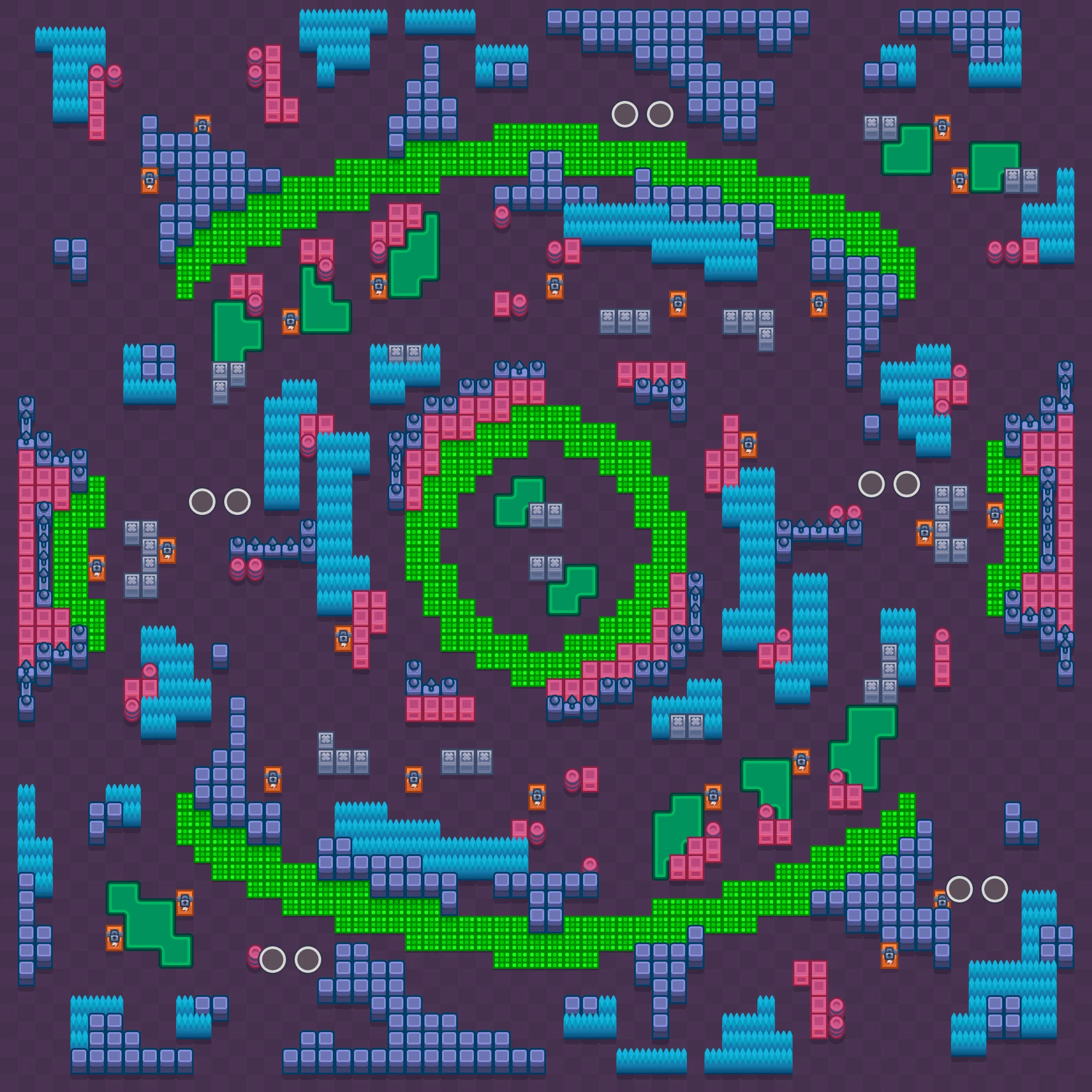 Crystal Eye Castle - Brawl Stars Trio Showdown map layout