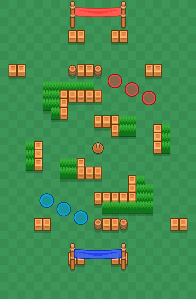 Spiraling Out - Brawl Stars Brawl Ball map layout