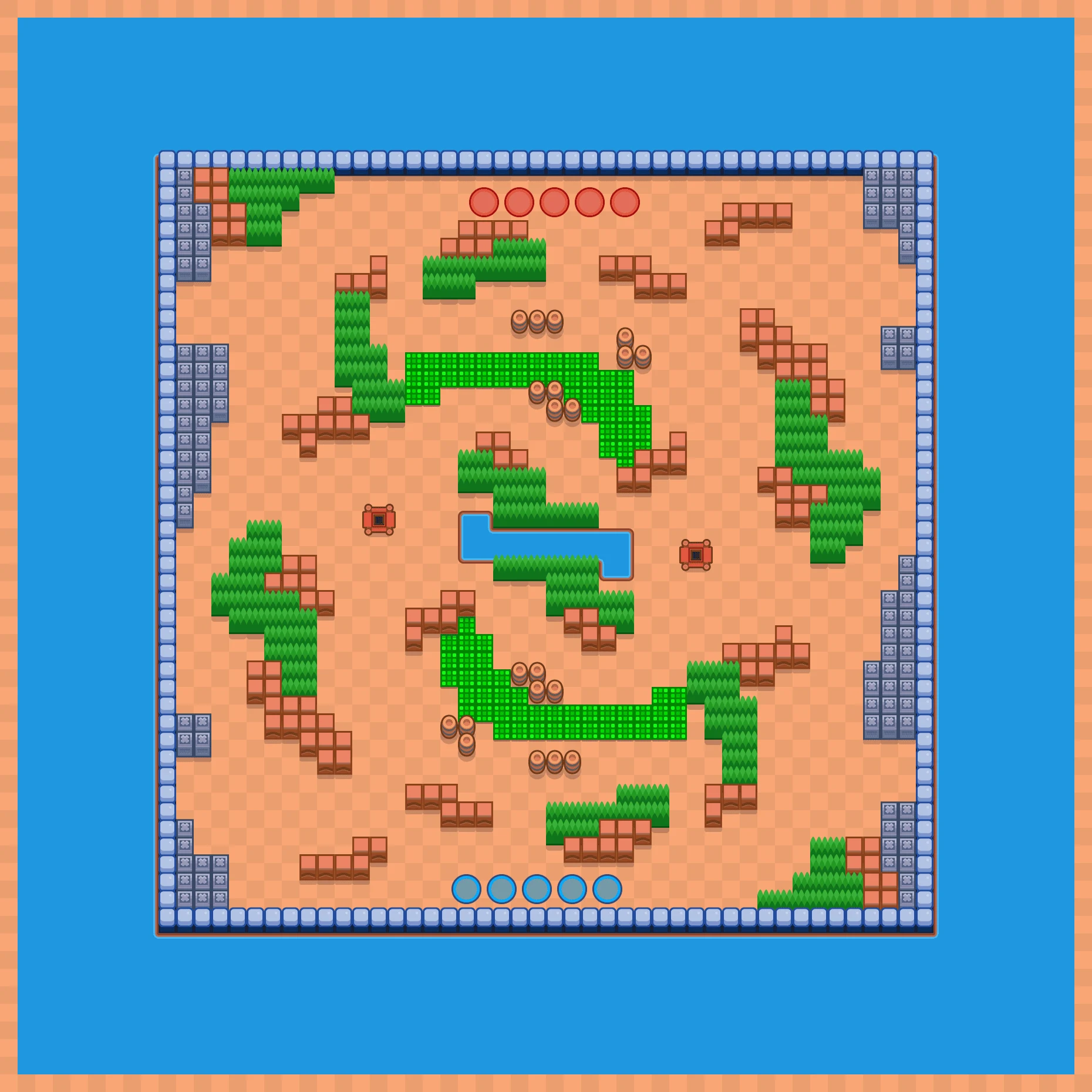 Public Transport - Brawl Stars Gem Grab 5v5 map layout
