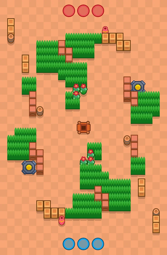 Whisper Vale - Brawl Stars Gem Grab map layout
