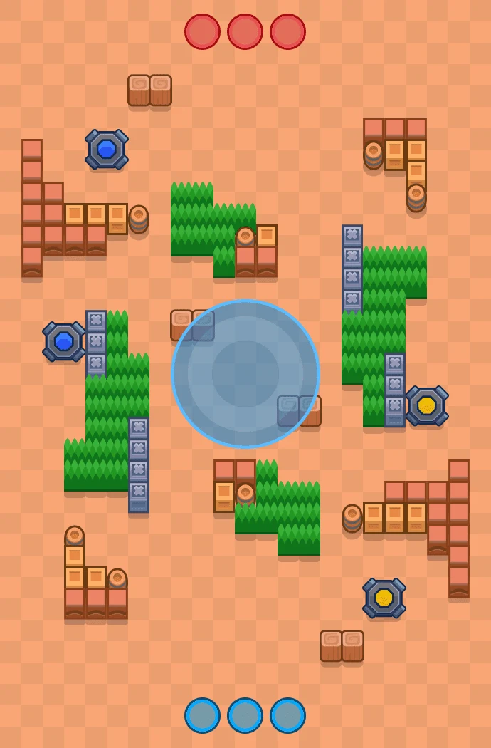 Playmaker - Brawl Stars Hot Zone map layout