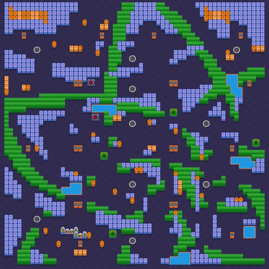 Lotus - Brawl Stars Solo Showdown map layout