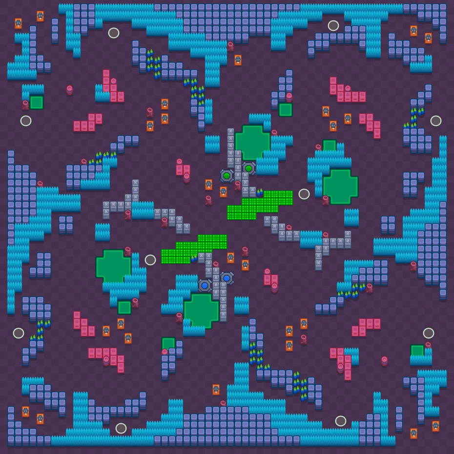 Gated Community - Brawl Stars Solo Showdown map layout