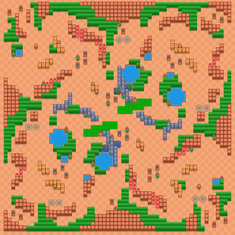 Gated Community - Brawl Stars Duo Showdown map layout