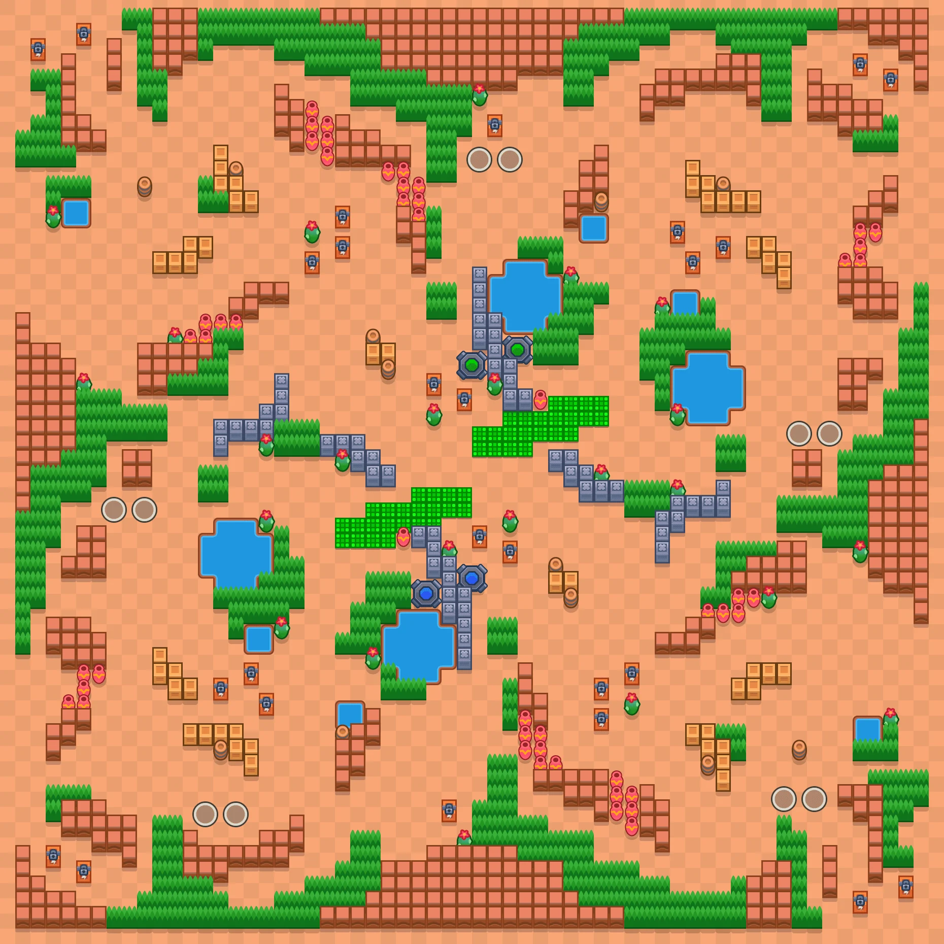 Gated Community - Brawl Stars Trio Showdown map layout