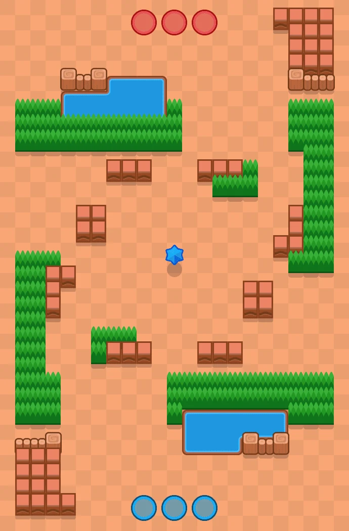 Choral Chambers - Brawl Stars Bounty map layout