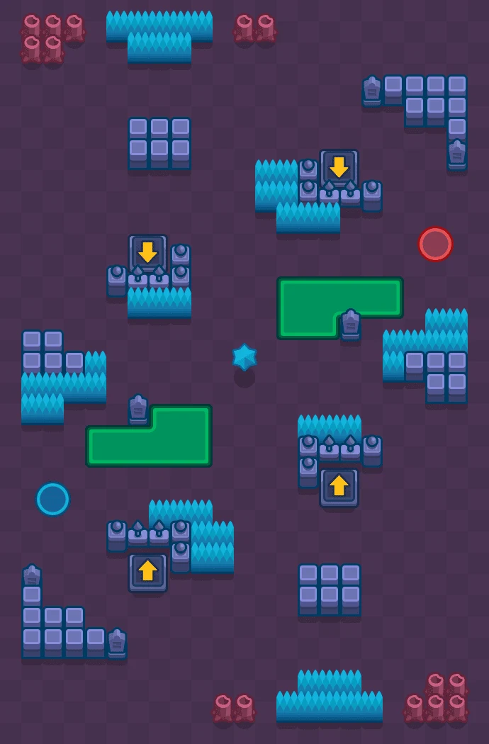 Jumpscare Lair - Brawl Stars Tag Team map layout