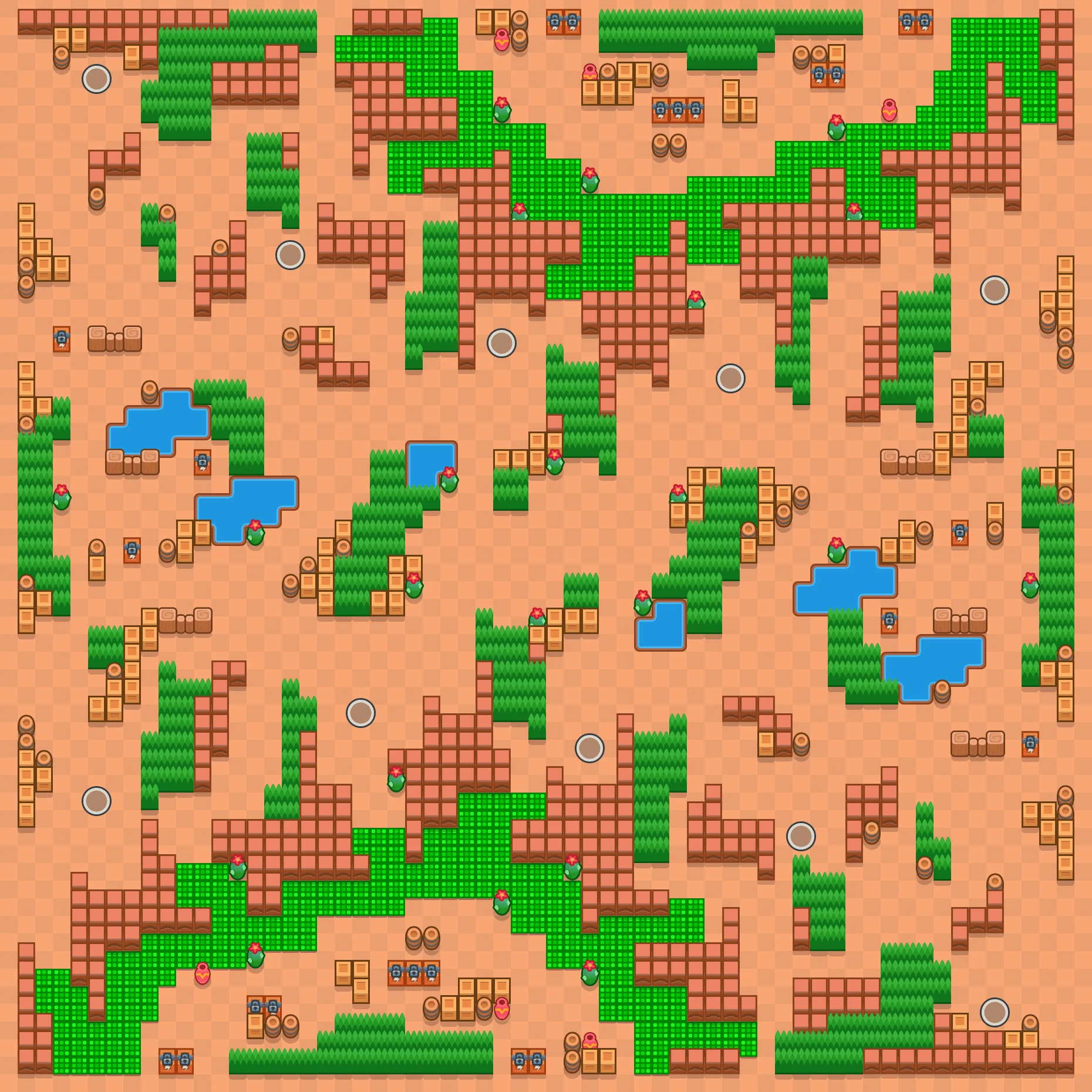 Molten To The Core - Brawl Stars Solo Showdown map layout