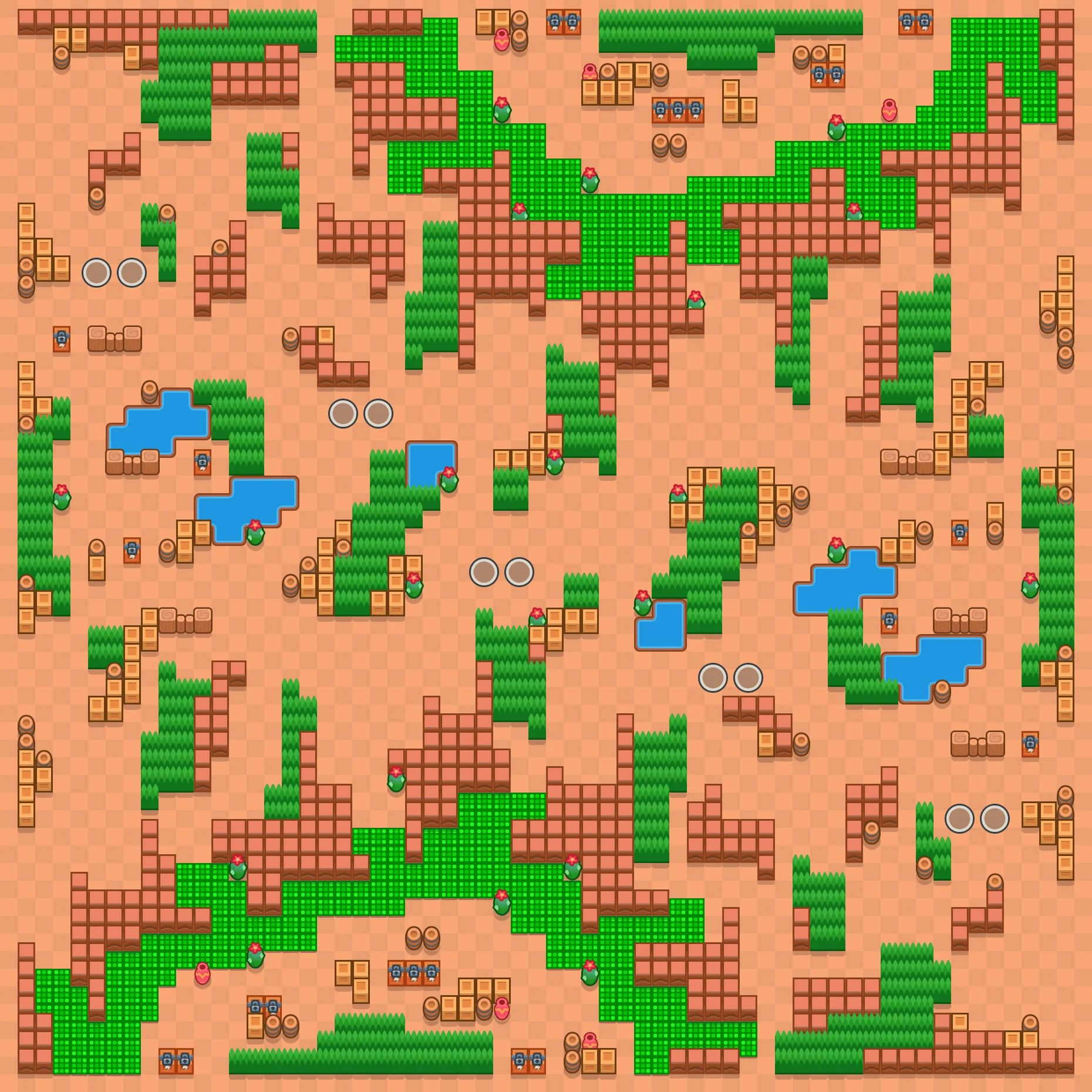 Molten To The Core - Brawl Stars Duo Showdown map layout
