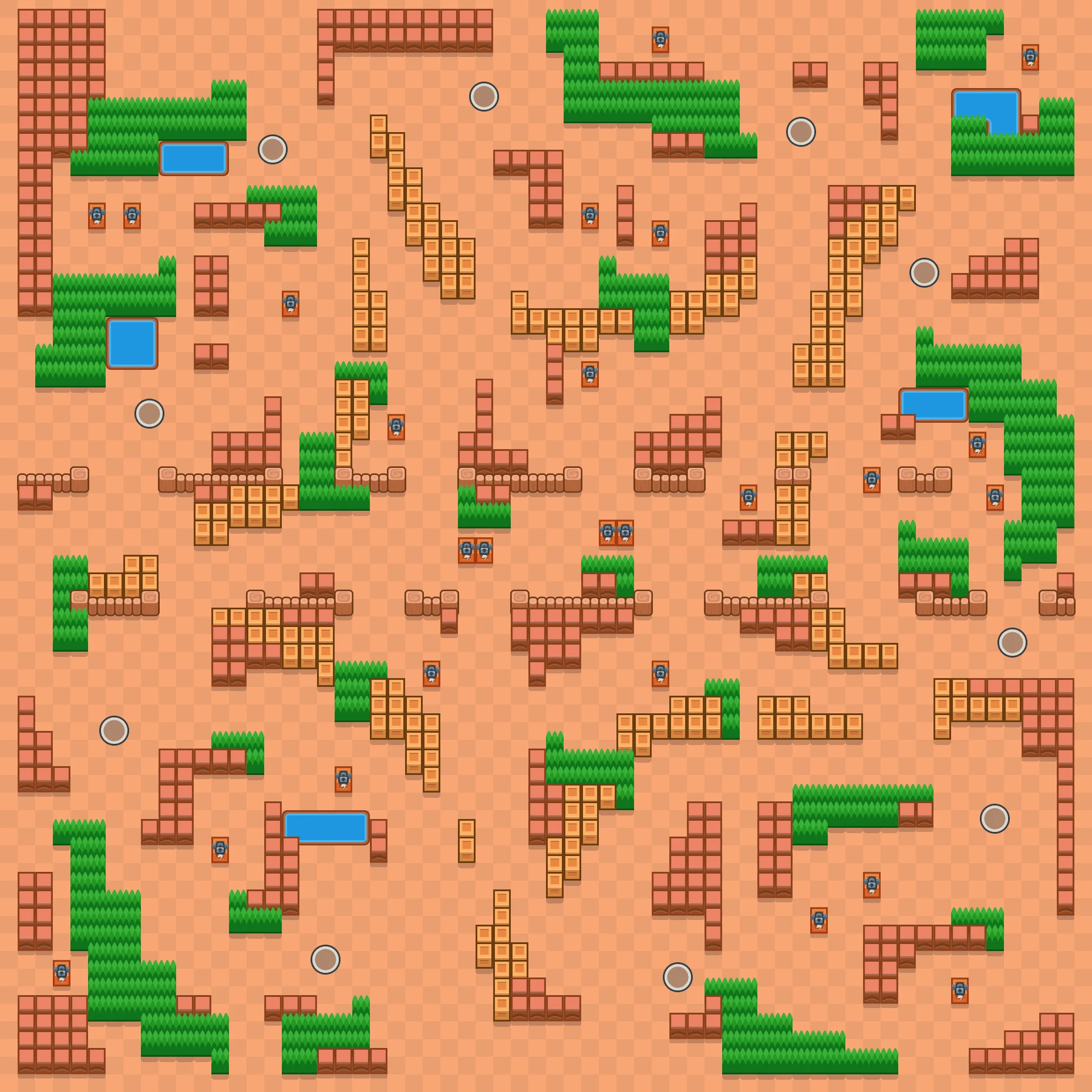 Starfruit Supernova - Brawl Stars Solo Showdown map layout