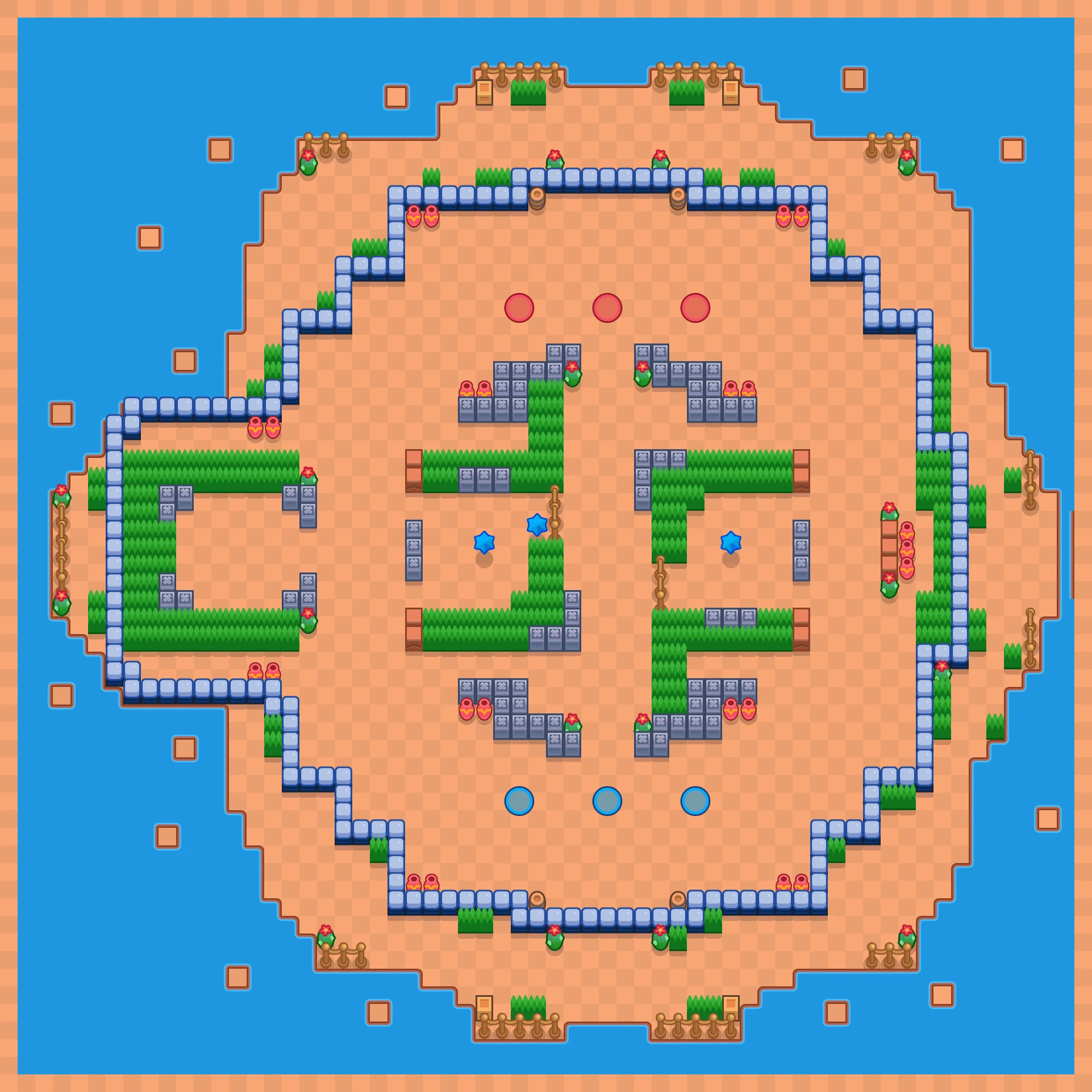 Crimson Divide - Brawl Stars Brawl Arena map layout