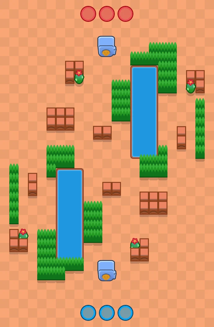 Hot Tubs - Brawl Stars Heist map layout