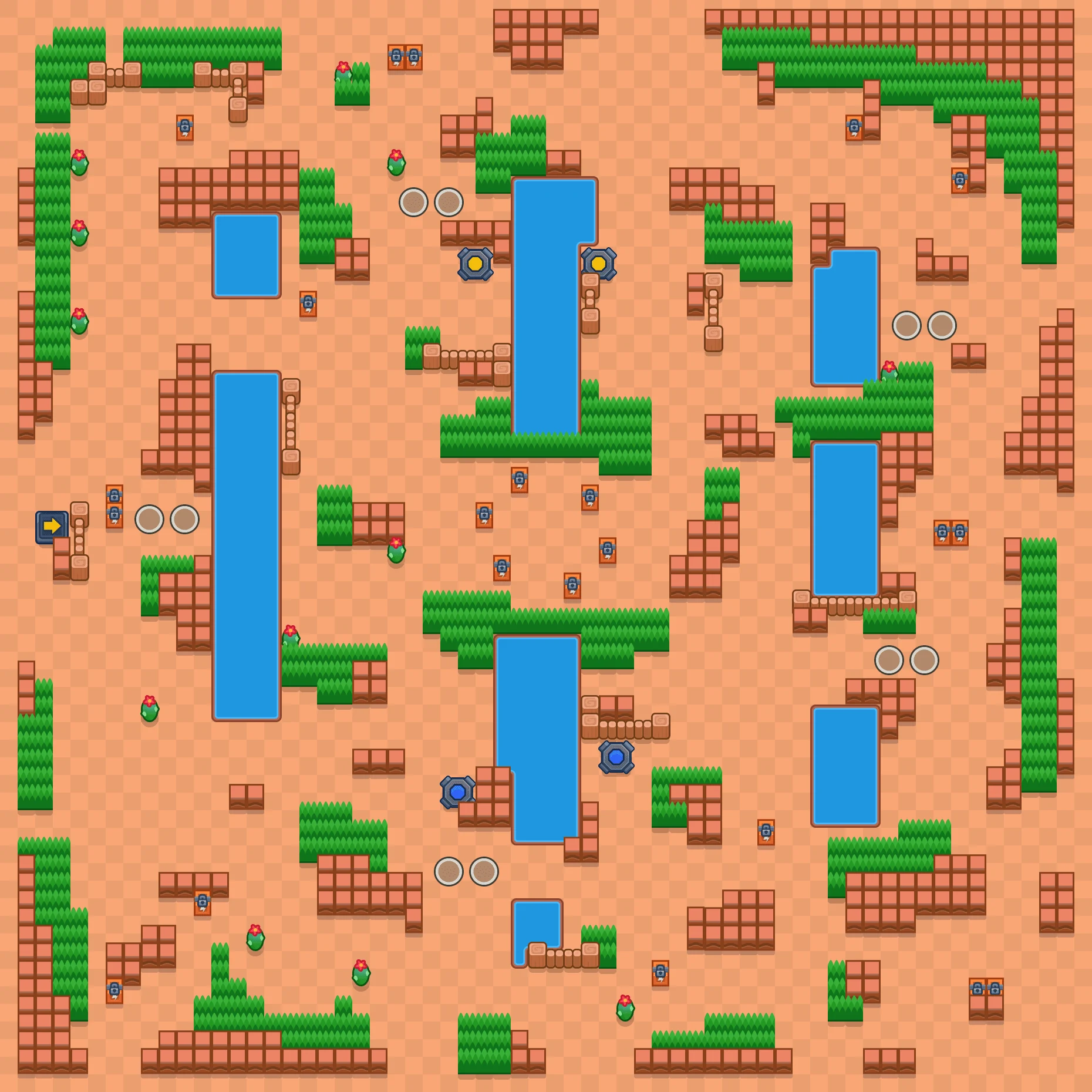 Crossing The Coast - Brawl Stars Duo Showdown map layout