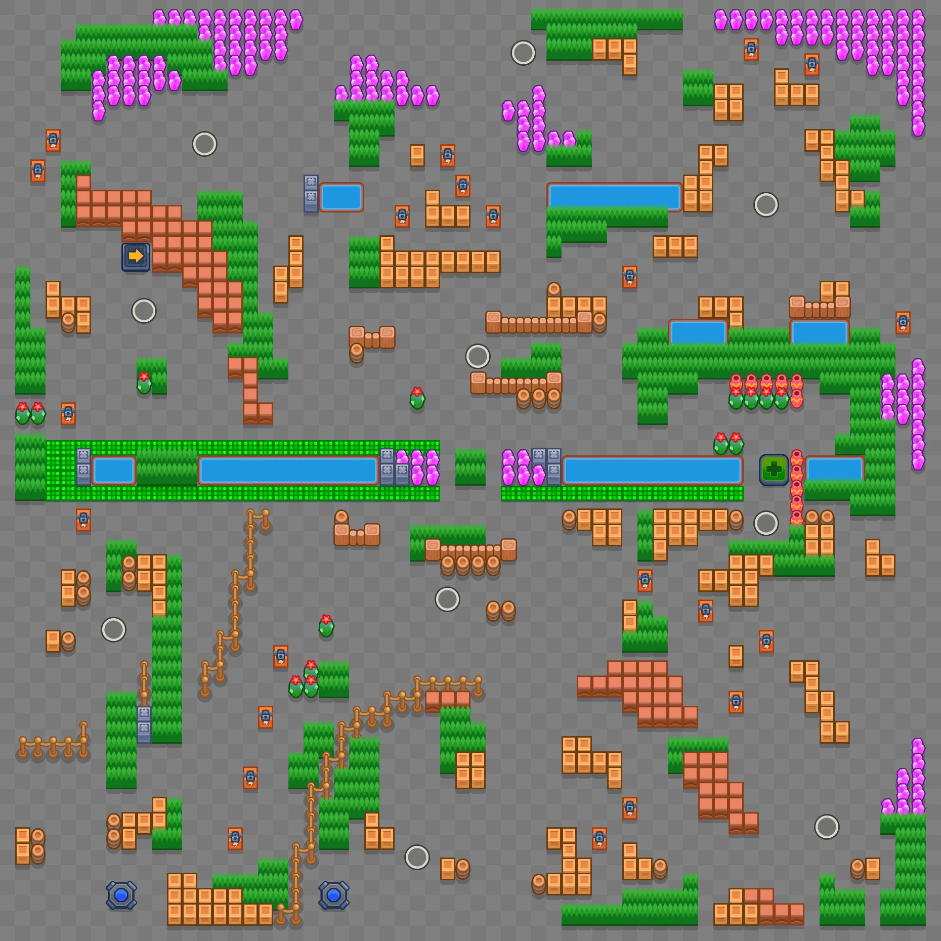 Doom Shroom - Brawl Stars Solo Showdown map layout