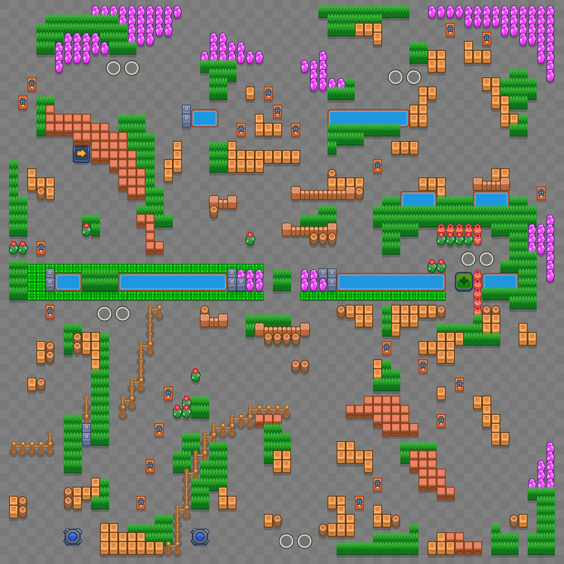 Doom Shroom - Brawl Stars Trio Showdown map layout